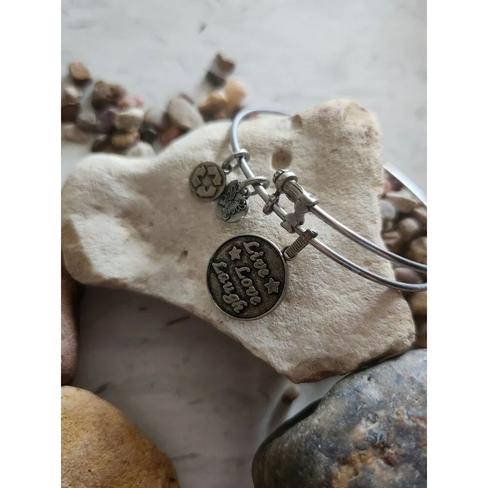 Angelica Bangel Bracelet. Live Love Laugh Inspirational Dangly Bracelet. Gift